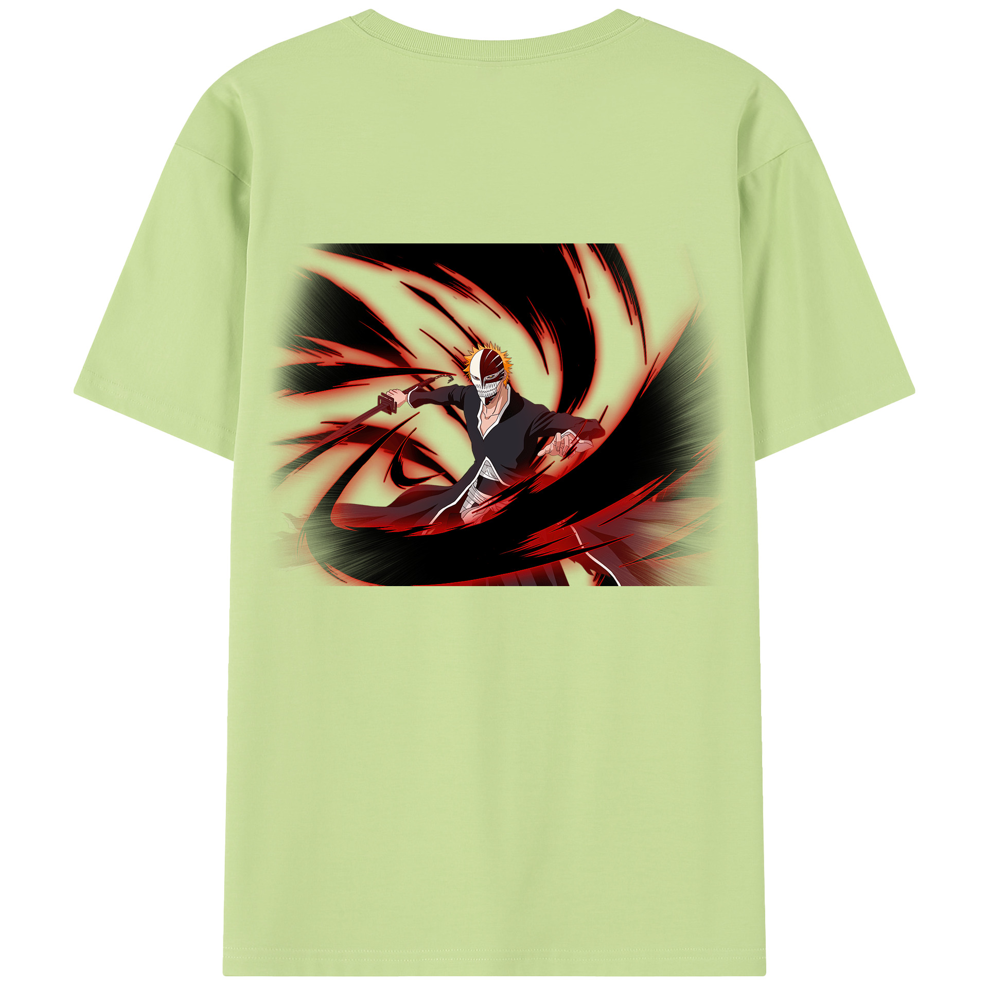 （画像用） ブリーチ 黒崎一護（くろさき いちご）BLEACH Kurosaki Ichigo 綿100％半袖Tシャツ（背面プリント）